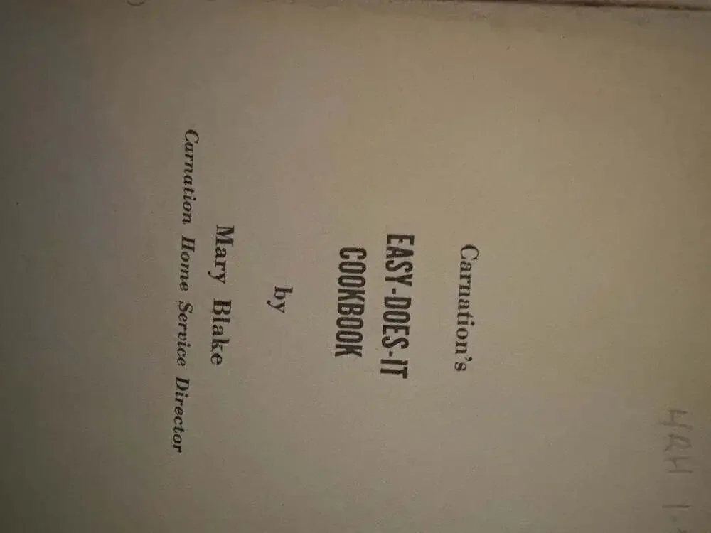 Vintage 1958 Carnation's Easy-Does-It Cookbook by Mary Blake